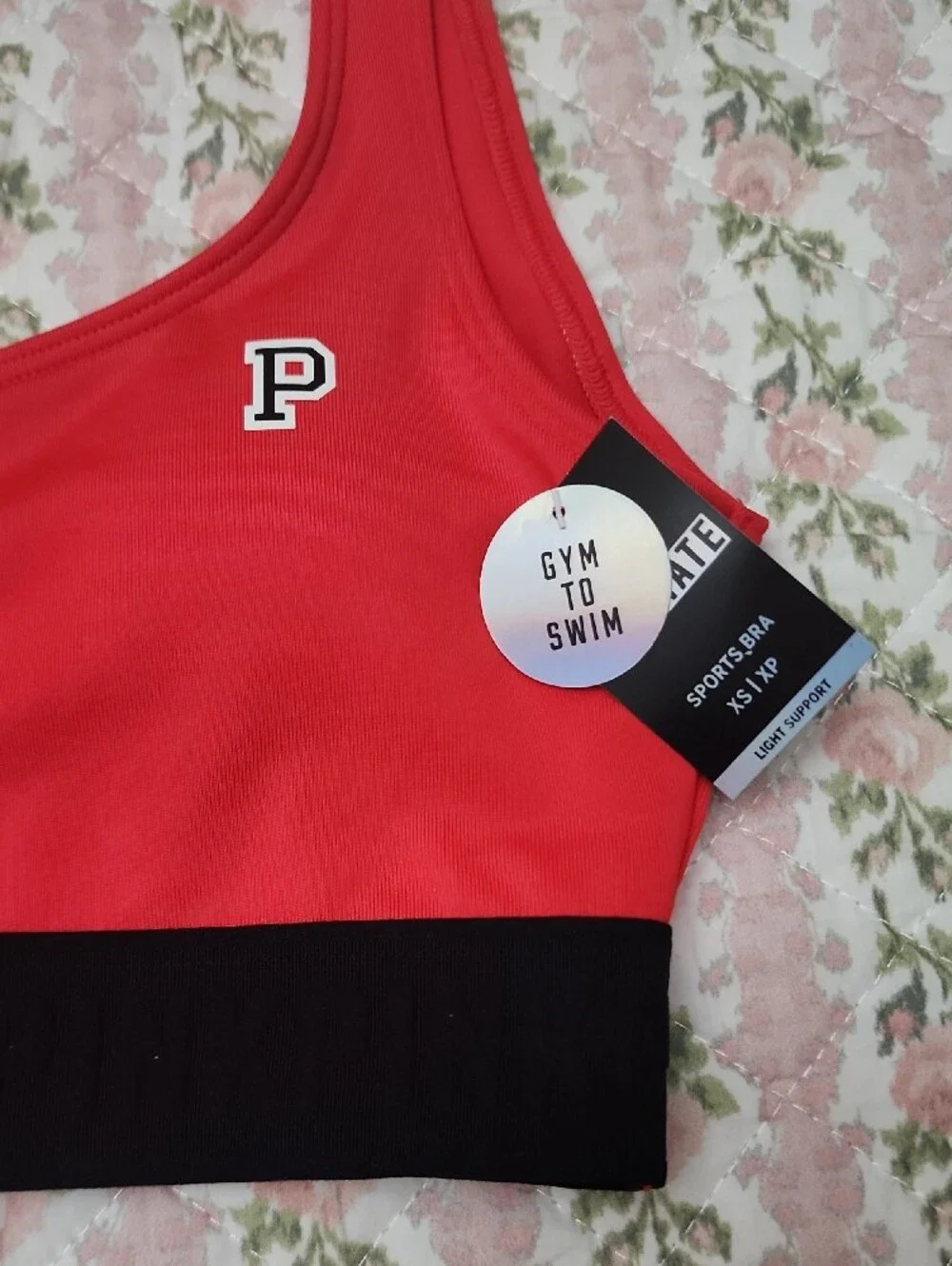 NWT PINK Ultimate Victoria's Secret Red Gym To Swim Sports Bra XS XP
